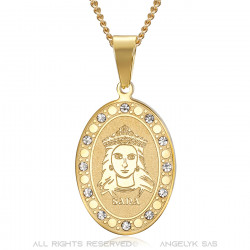 PEF0070 BOBIJOO Jewelry Saint Sara Gold Medal and Saintes Maries de la Mer Diamonds