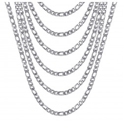 PE0011S BOBIJOO Jewelry Figaro chain Stainless steel Silver 5 mm