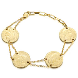 Bracelet louis d'or 4 pièces Napoléon Or bobijoo