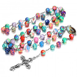 Chapelet Lourdes Prière Rosaire Dizainier Perle argile bobijoo