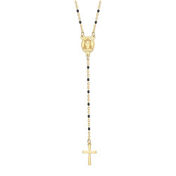 CP0057-BLACK BOBIJOO Jewelry Rosary Sainte Sara Necklace woman Steel Gold Black