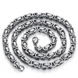 Byzantine Mesh Curb Chain Necklace 316L Steel 60cm  IM#22150