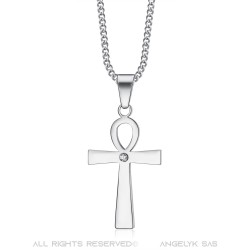 Small Egyptian Ankh Cross Pendant of Life Diamond  IM#22162