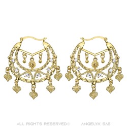 Niglo Women's Gitane Gold Diamond Savoyard Earrings IM#22683