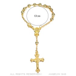 All gold car rosary Virgin Jesus  IM#22818