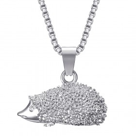 Niglo-Anhänger Zigeuner-Igel-Halskette Stahl Silber Diamant IM#22871