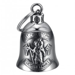 Motorbike bell Mocy Bell St Christoph Sichere Fahrt Stainless steel Silver IM#22940