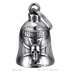 Motorbike Bell Mocy Bell Chopper Stainless Steel Silver IM#22969
