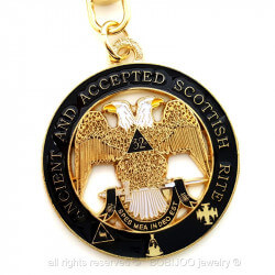 PCL0002 BOBIJOO Jewelry Key Ring Masonic Black Eagle 32