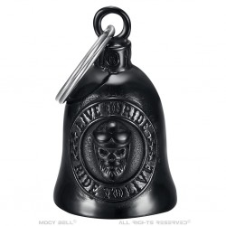 Motorbike bell Mocy Bell Skull Live To Ride Steel Black titanium IM#23021