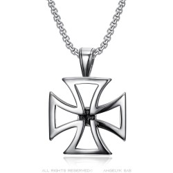 Stainless Steel Openwork Templar Cross Pendant IM#23028