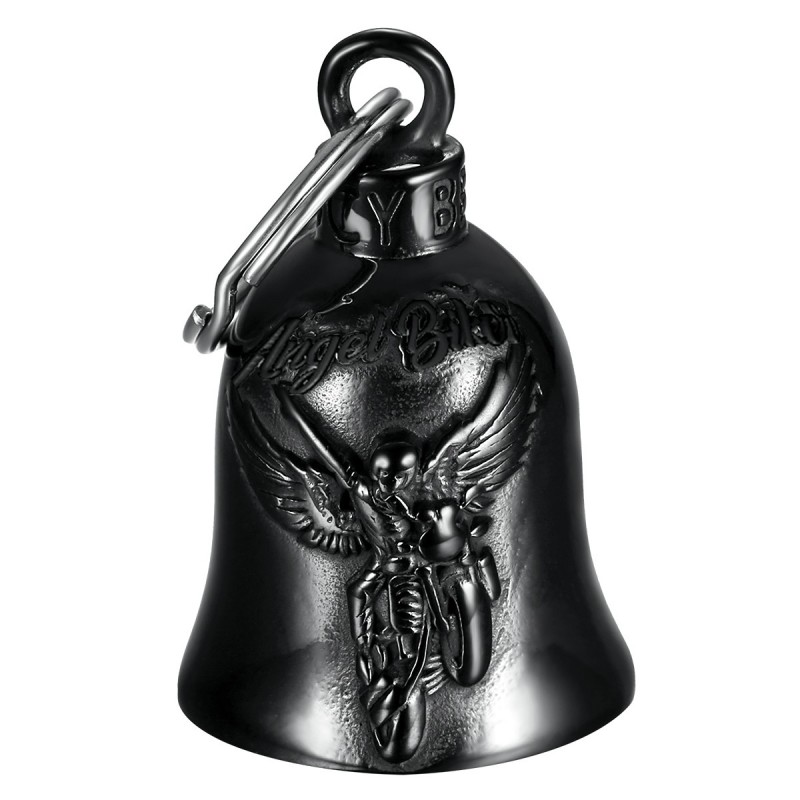 Clochette moto Mocy Bell Angel Biker Acier inoxydable Noir IM#23074 Clochette moto Mocy Bell Angel Biker Acier inoxydable Noir IM#23074