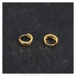 Boucles d'Oreilles Doré à l'Or Fin Enfant Bébé Fille Créoles  IM#23105