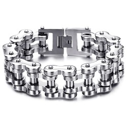 Biker bracelet Large XXL motorcycle chain Chrome steel 24cm  IM#23410