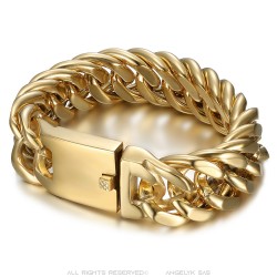 Großhandel Armband Gourmet Herren Edelstahl Gold IM#23417