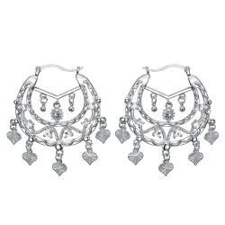Niglo Women's Gitane Silver Diamond Savoyard Earrings IM#23461