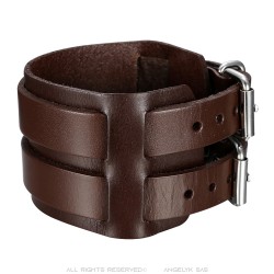 Bracelet of Strength Brown Leather Double  IM#23560