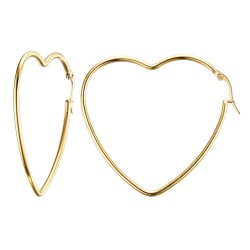 Women's Gold Heart Creole Earrings IM#23856