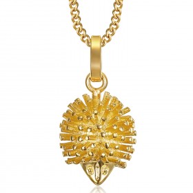 Petit Pendentif hérisson niglo Acier inoxydable Or  IM#23965