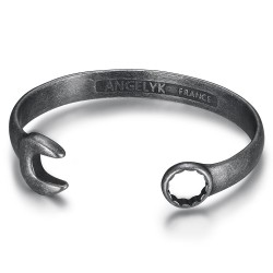 Bracelet clé plate Acier inoxydable Retro Biker Mécanicien  IM#24074
