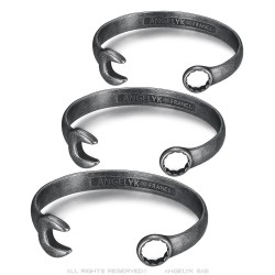 Flat key bracelet Stainless steel Retro Biker Mechanic IM#24075