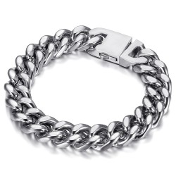 Men's Bracelet 13mm silver stainless steel 21cm IM#24124
