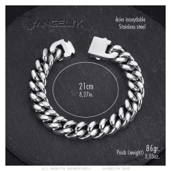 Men's Bracelet 13mm silver stainless steel 21cm IM#24127
