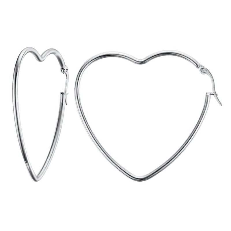 Women's Gold Heart Creole Earrings IM#24173 Women's Gold Heart Creole Earrings IM#24173
