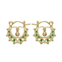 Savoyard Baby 15mm Creoles Emerald Green Gold  IM#24283