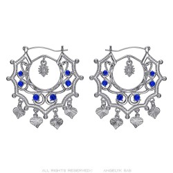 Santana Niglo Gitane Silver Sapphire Savoyard Earrings IM#24344