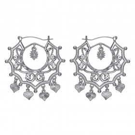 Boucles d'oreilles Savoyardes Santana Niglo Gitane Argent Diamant  IM#24355