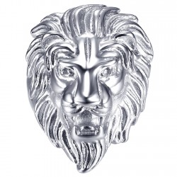Ring Signet ring Lion Head Gold-Plated Steel Man  IM#24496