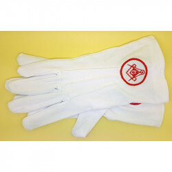 GAN0006 BOBIJOO Jewelry Gloves Freemasonry Embroidered G Masonic Red One Size S M L
