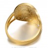 Ring marianne Coin 20 Francs curved Steel Gold  IM#25477