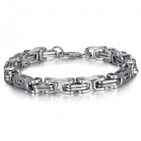 Men's bracelet Byzantine mesh Stainless steel Silver 22cm IM#25634