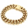 Men's cuff bracelet gold 13mm stainless steel 21cm  IM#25644