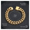 Men's cuff bracelet gold 13mm stainless steel 21cm  IM#25647