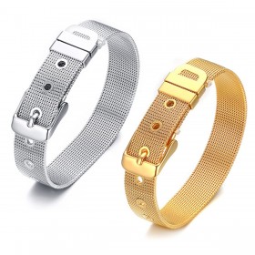 BR0074 BOBIJOO Jewelry Bracelet Belt Mesh, Metal, Gold, Stainless Steel