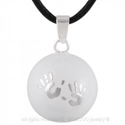 GR0005 BOBIJOO Jewelry Necklace Pendant Bola Musical Pregnancy Hands baby Silver Blank Email