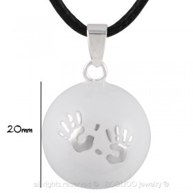 GR0005 BOBIJOO Jewelry Necklace Pendant Bola Musical Pregnancy Hands baby Silver Blank Email
