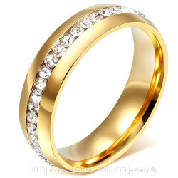 AL0043 BOBIJOO Jewelry Alliance 6mm Ring Gold Zirconium Stainless Steel