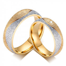 Alliance Bague Anneau Doré à l'Or Fin Brillant Couple bobijoo