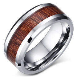 BA0053 BOBIJOO Jewelry Ring Alliance Stainless Steel Wood Kao Hawaii