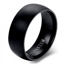 BA0054 BOBIJOO Jewelry Ring Alliance Titanium Black Matt Polished