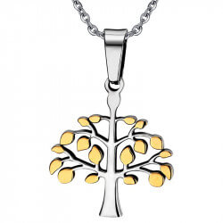 PE0023 BOBIJOO Jewelry Necklace Pendant Tree of Life Gilded with fine Gold Mixed Woman Man