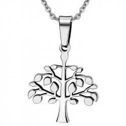 PE0024 BOBIJOO Jewelry Necklace Pendant Tree of Life Stainless Steel Joint Female Male
