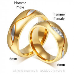 AL0004 BOBIJOO Jewelry Alliance Ring, Gold Man Woman