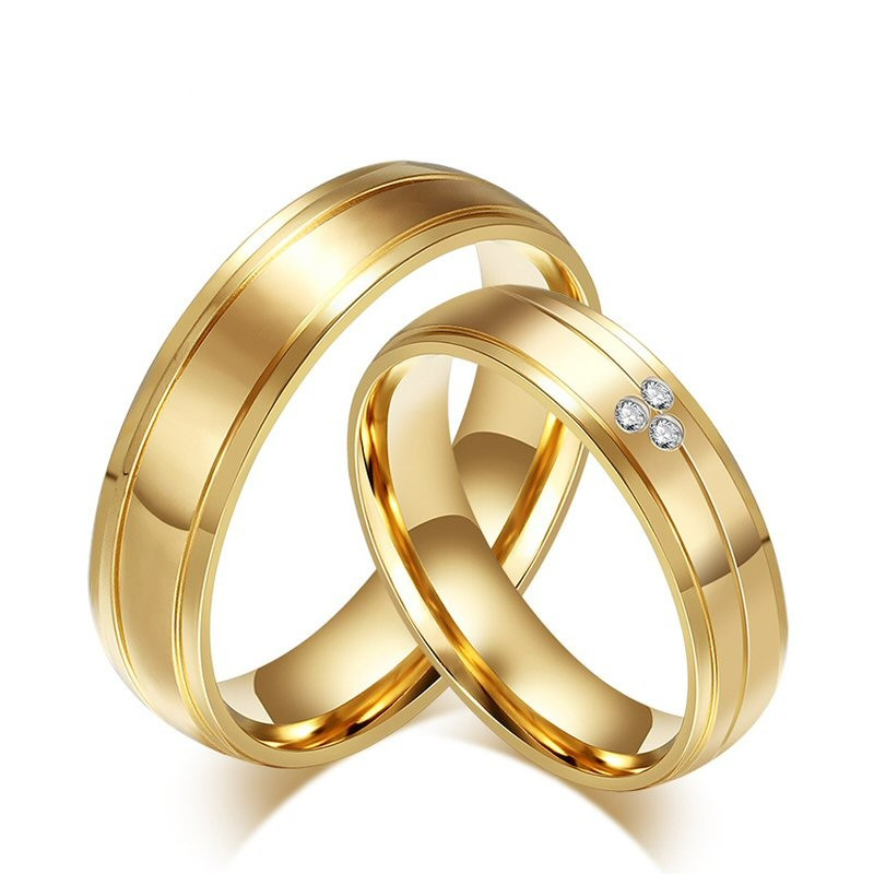 AL0006 BOBIJOO Jewelry Alliance Couple Ring Ring Gold-plated finish