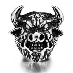 BA0121 BOBIJOO Jewelry Signet Gypsy Showman Camargue Bull Steel