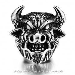 BA0121 BOBIJOO Jewelry Signet Gypsy Showman Camargue Bull Steel